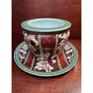 VTG Oriental Moriage Fish Planter & Tray Set Beautiful Intricate Moriage Design